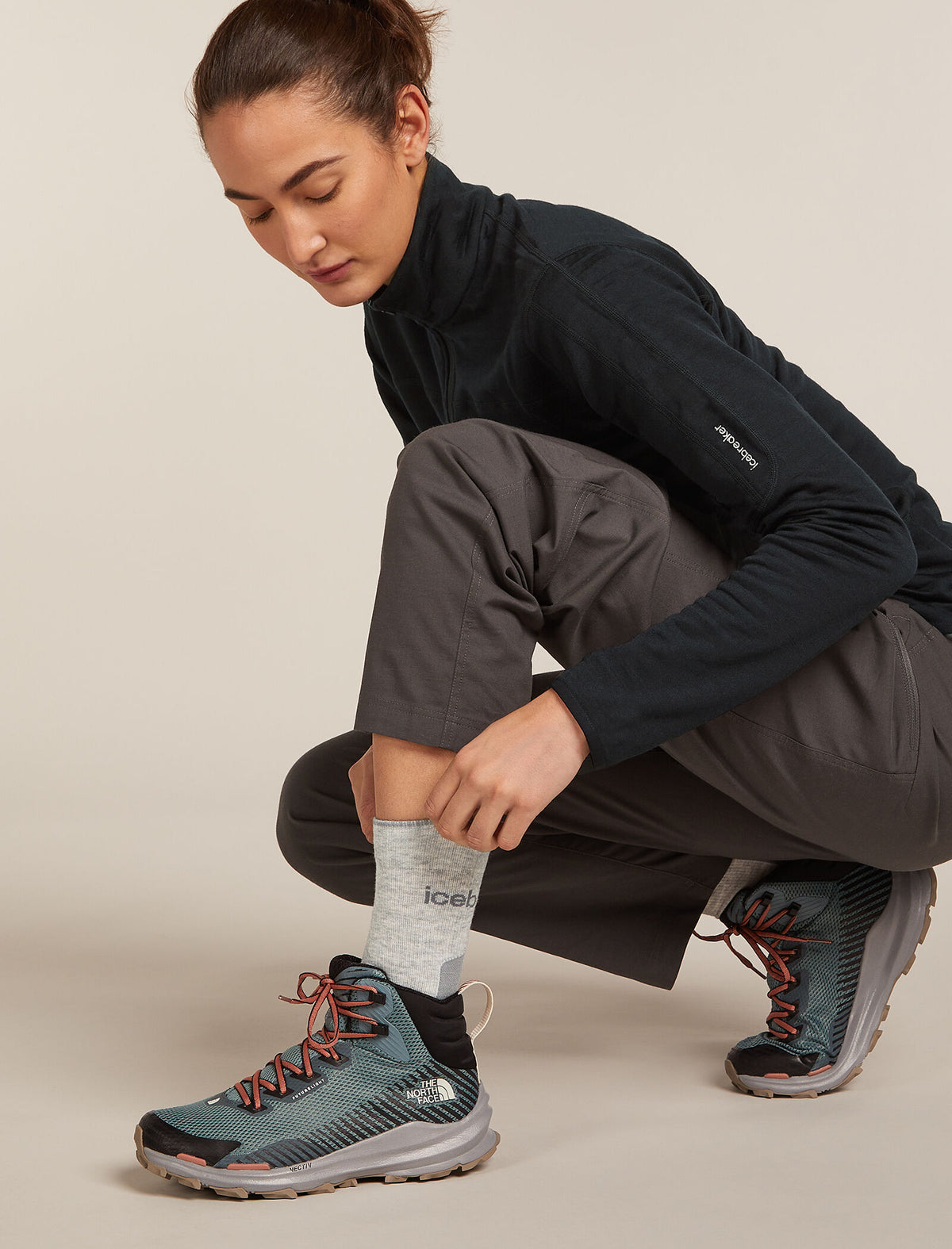 Women’s Merino Hike+ Light Crew Socks Blizzard Hthr/Alloy - 1