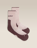 Women’s Merino Hike+ Light Crew Pink quartz/Java - 1