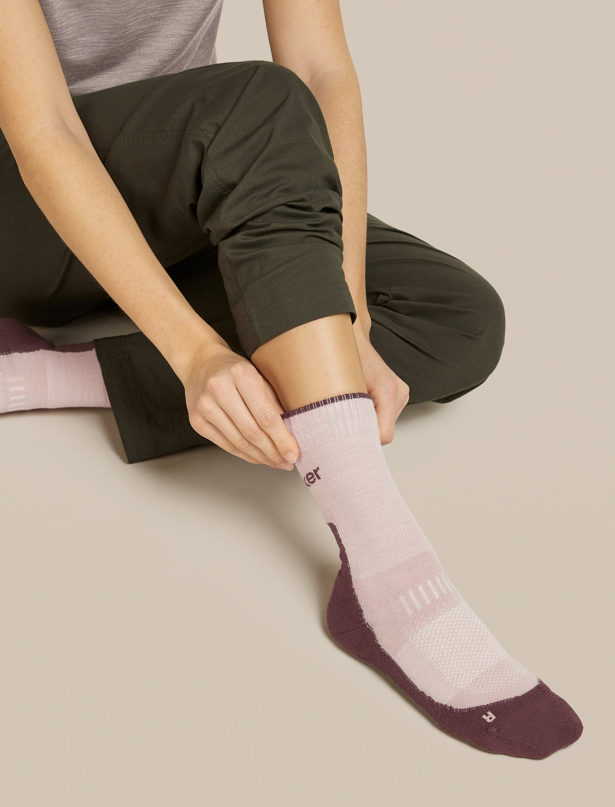 Women’s Merino Hike+ Light Crew Pink quartz/Java - 7