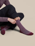 icebreaker-apac Women's Merino Hike+ Light Crew Socks Grey Plum/Dark Berry Women - 5