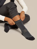 Women’s Merino Hike+ Heavy Crew Socks Obsidian/Black - 2