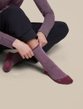 Women's Merino Hike+ Heavy Crew Socks Grey Plum/Dark Berry - 5