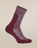 Women's Merino Hike+ Heavy Crew Socks Grey Plum/Dark Berry - 3