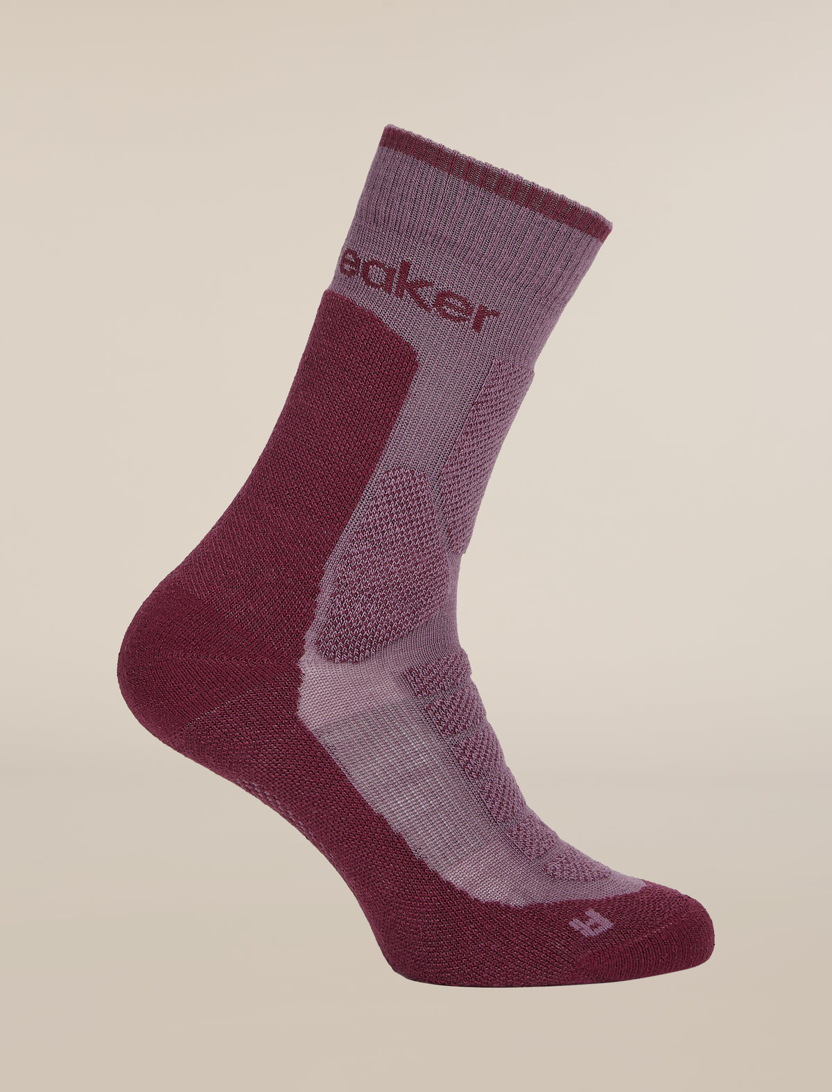 Women's Merino Hike+ Heavy Crew Socks Grey Plum/Dark Berry - 3
