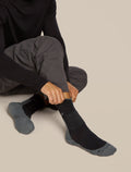 Men’s Merino Hike+ Medium Crew Socks Black/Obsidian - 2