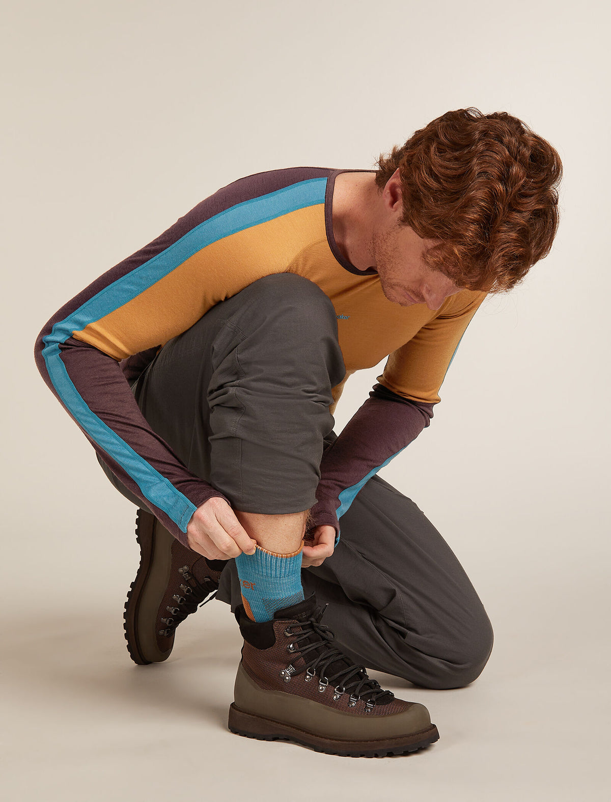 Men’s Merino Hike+ Medium Crew Socks Topaz/Trail - 1