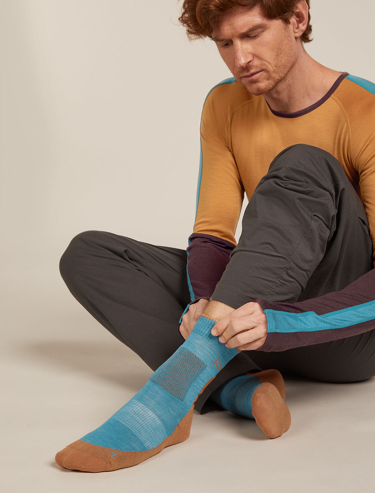 Men’s Merino Hike+ Medium Crew Socks Topaz/Trail - 2