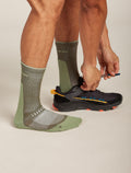 Men’s Merino Hike+ Light Crew Socks Loden/lichen - 1
