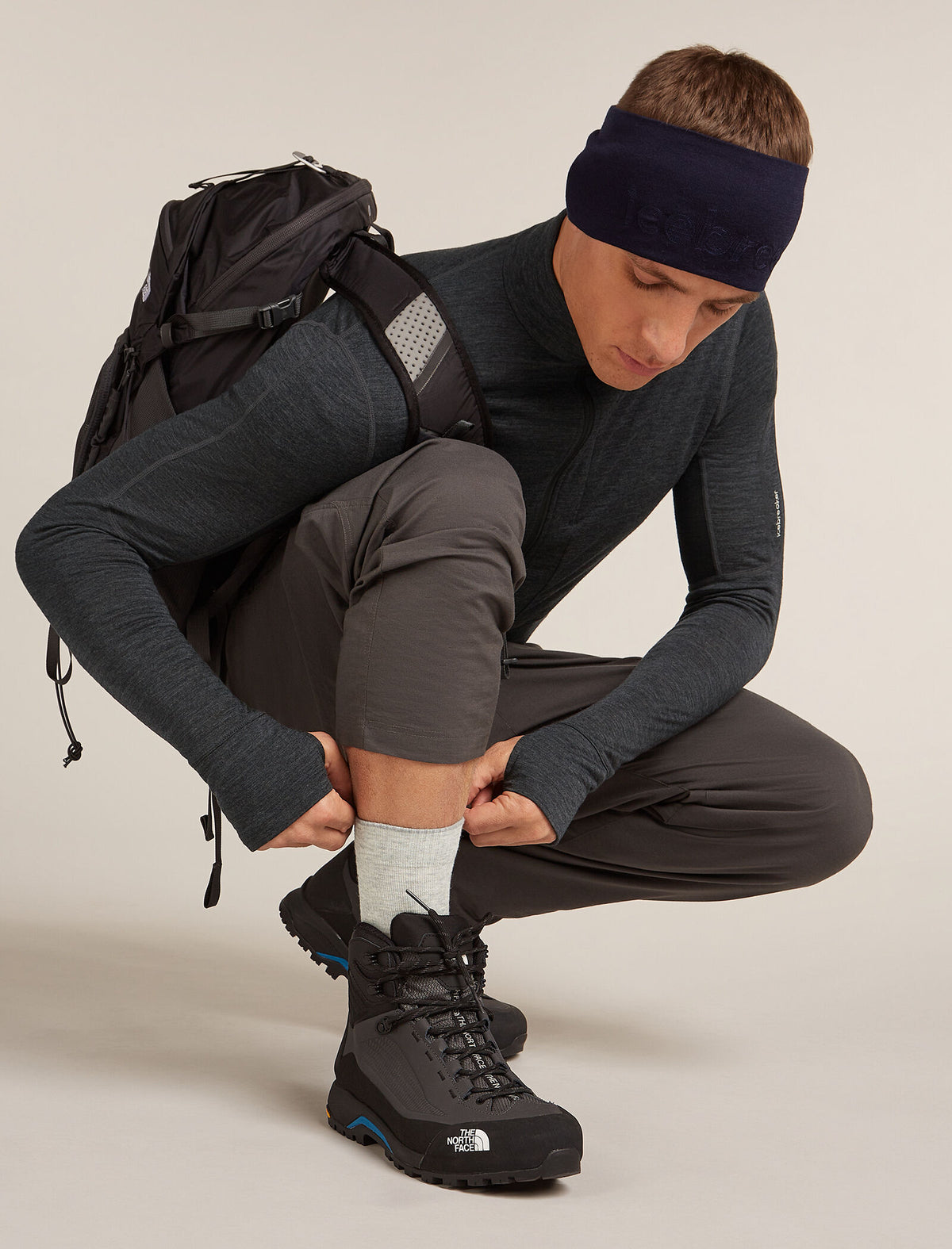 Men’s Merino Hike+ Light Crew Socks Blizzard Hthr/Alloy - 1