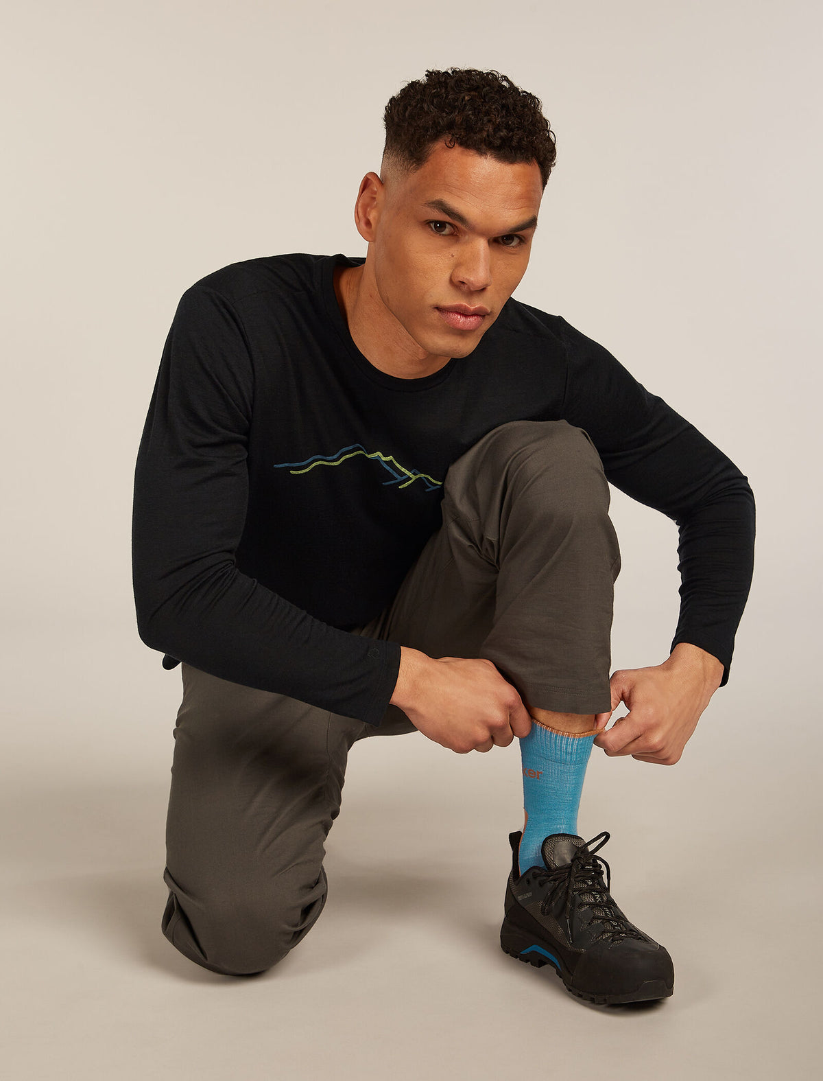 Men’s Merino Hike+ Light Crew Socks Topaz/Trail - 1