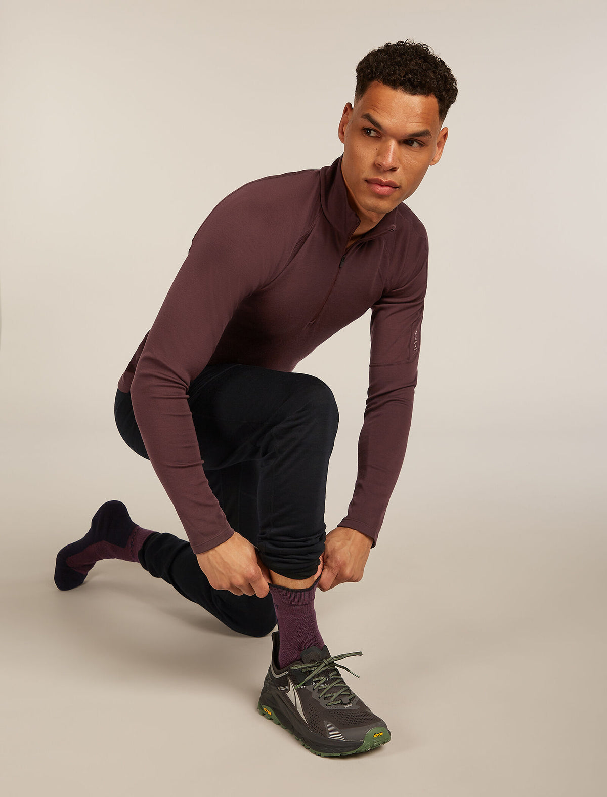 Men’s Merino Hike+ Heavy Crew Socks Java/Black - 1