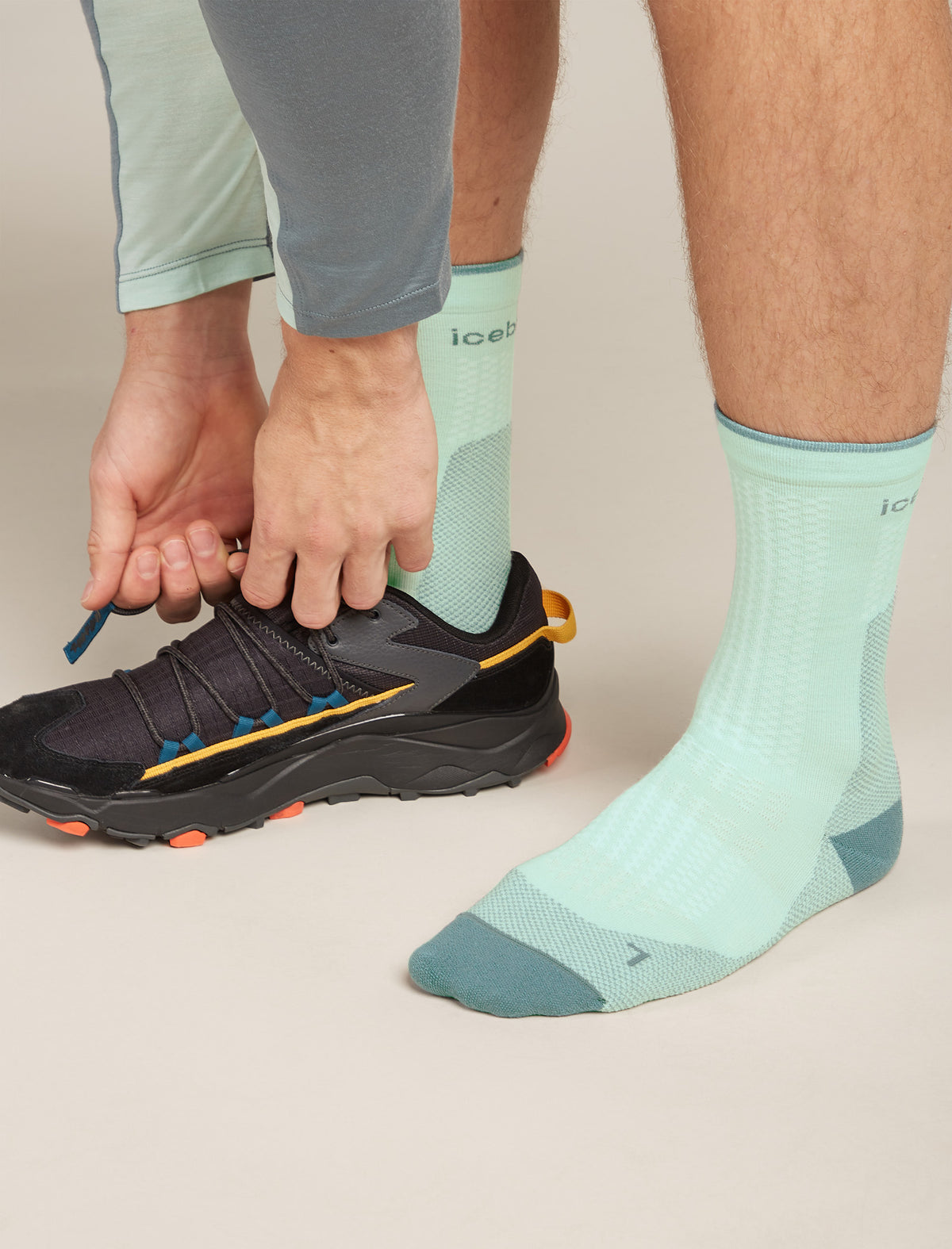 Men's Merino Hike+ Ultralight Crew MINT/BLUE ASH - 1