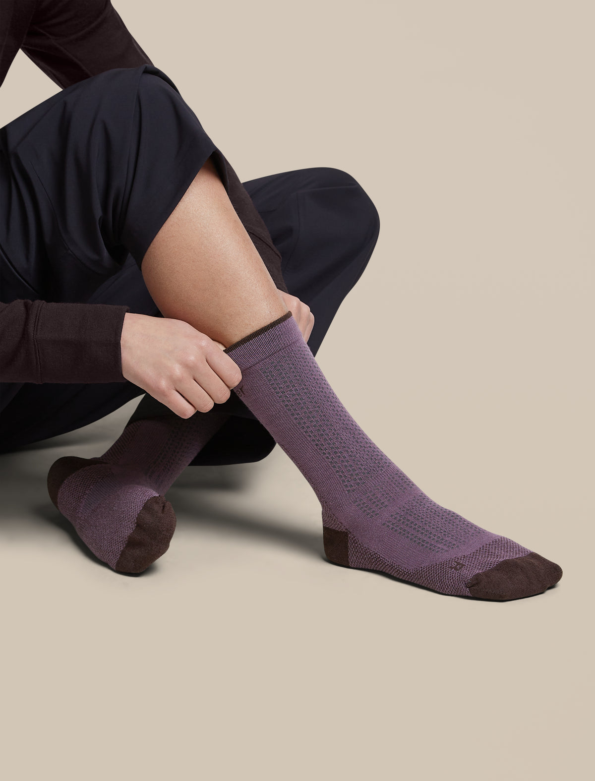 Women's Merino Hike+ Ultralight Crew Socks Grey Plum/Bittersweet - 5