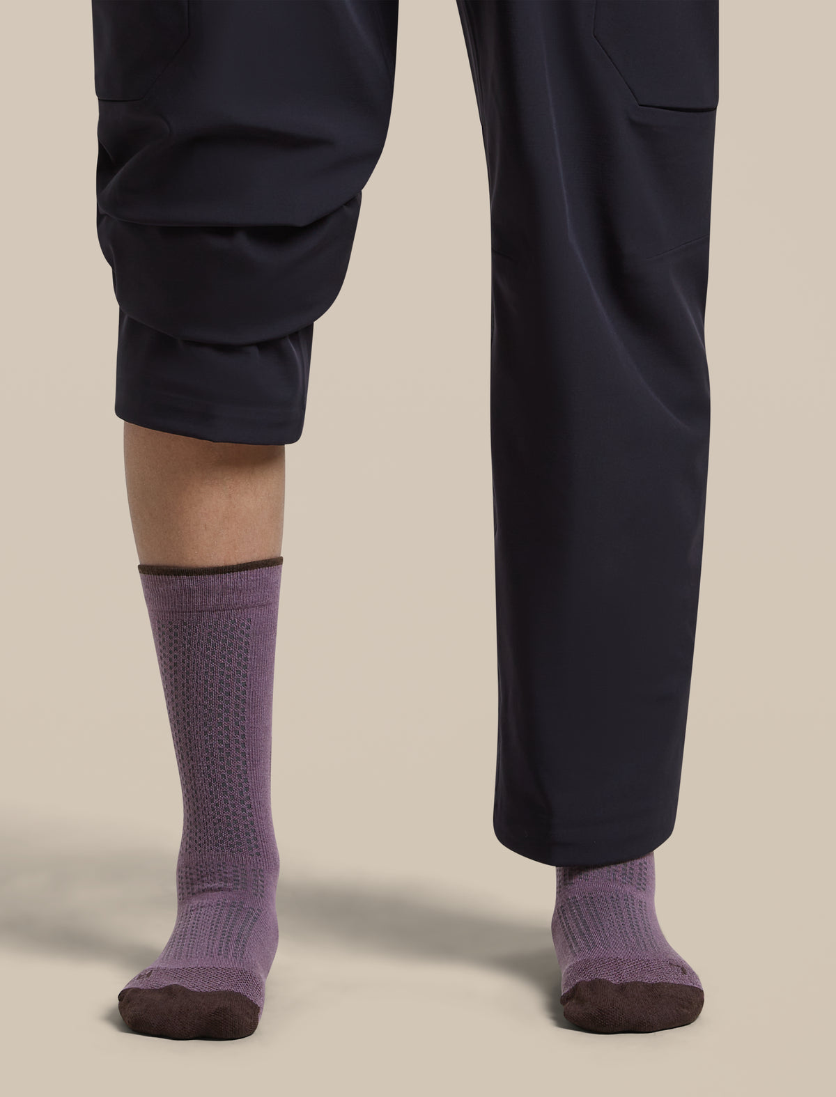 Women's Merino Hike+ Ultralight Crew Socks Grey Plum/Bittersweet - 2