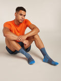 Men’s Merino Blend Run+ Ultralight Crew Socks Fusion Dye Arctic/graphite - 2