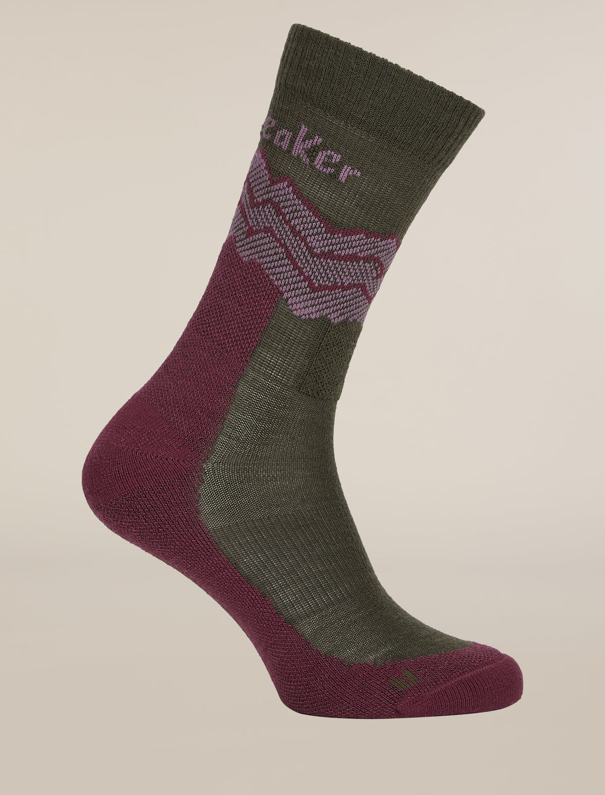 Women's Merino Hike+ Medium Crew Across the Peaks Socks Dark Loden/Dark Berry/Grey Plum - 3
