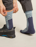 Men’s Merino Hike+ Medium Crew Socks Across the Peaks Blue ash/graphite - 1