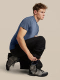 Men's Merino Hike+ Medium Crew Across the Peaks Socks Midnight Navy/Alloy/Snow - 4