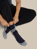 Men's Merino Hike+ Medium Crew Across the Peaks Socks Midnight Navy/Alloy/Snow - 5