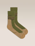 Men's Merino Hike+ Medium Crew Across the Peaks Socks Sphagnum/Cumin/Dark Loden - 1