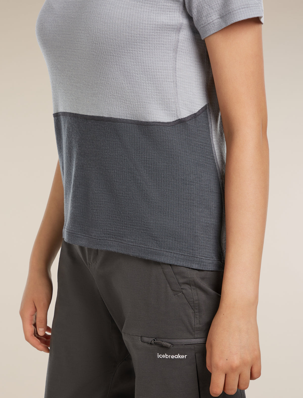 Women’s Merino 200 Waffle Elevation Short Sleeve T-Shirt Alloy/obsidian - 6