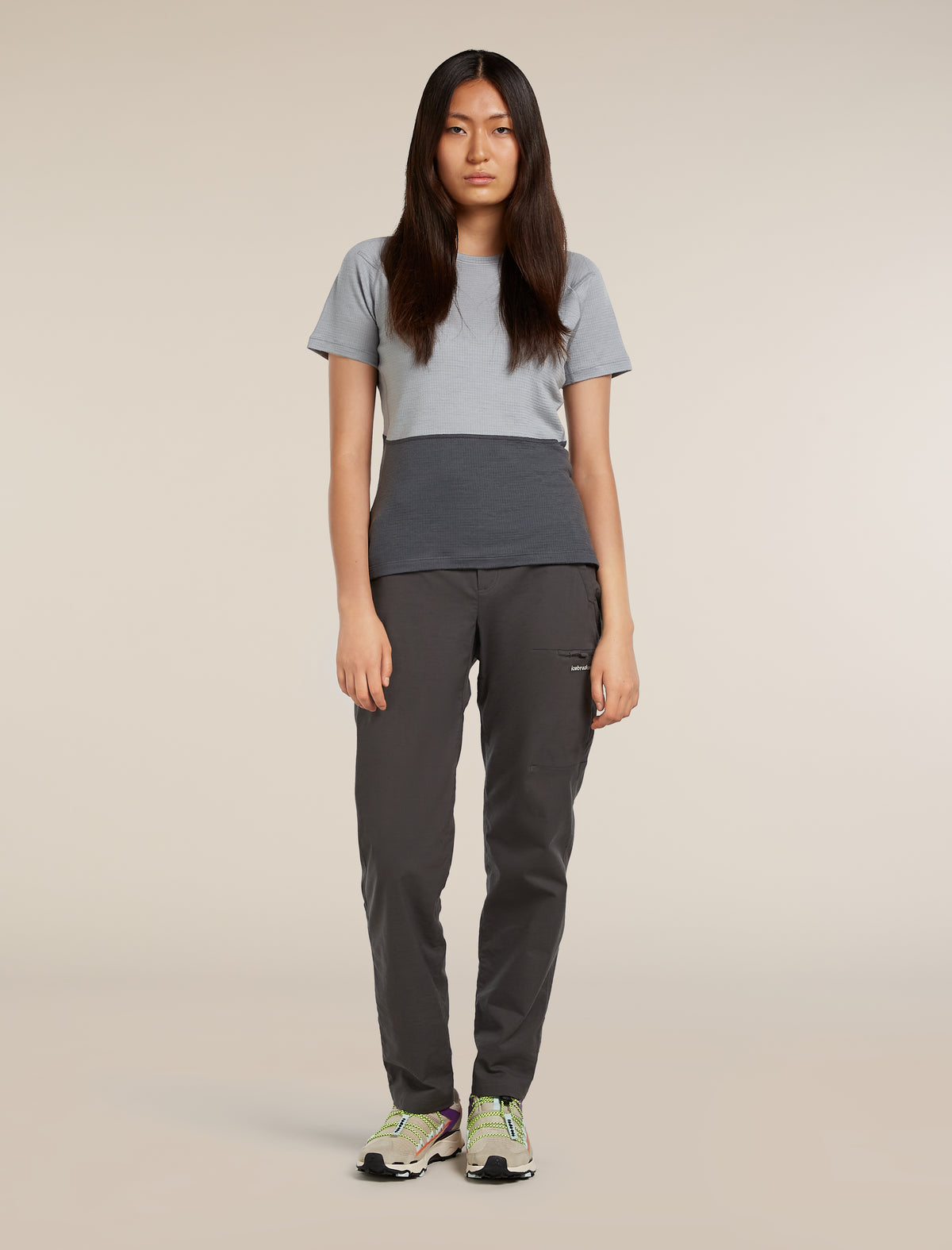 Women’s Merino 200 Waffle Elevation Short Sleeve T-Shirt Alloy/obsidian - 3