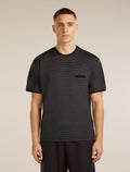 Unisex Merino 150 Short Sleeve T-Shirt Stripe Before dawn/Obsidian - 1