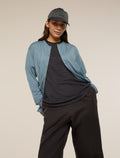 Unisex Merino 150 Short Sleeve T-Shirt Stripe Before dawn/Obsidian - 16