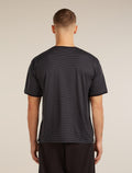 Unisex Merino 150 Short Sleeve T-Shirt Stripe Before dawn/Obsidian - 4