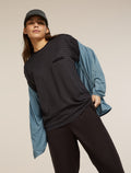 Unisex Merino 150 Short Sleeve T-Shirt Stripe Before dawn/Obsidian - 18