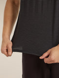 Unisex Merino 150 Short Sleeve T-Shirt Stripe Before dawn/Obsidian - 19