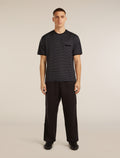 Unisex Merino 150 Short Sleeve T-Shirt Stripe Before dawn/Obsidian - 6