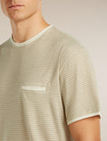 Unisex Merino 150 Short Sleeve T-Shirt Stripe Flagstone/Chalk - 11