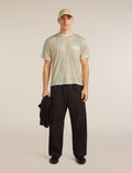Unisex Merino 150 Short Sleeve T-Shirt Stripe Flagstone/Chalk - 3