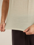 Unisex Merino 150 Short Sleeve T-Shirt Stripe Flagstone/Chalk - 19