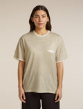 Unisex Merino 150 Short Sleeve T-Shirt Stripe Flagstone/Chalk - 5