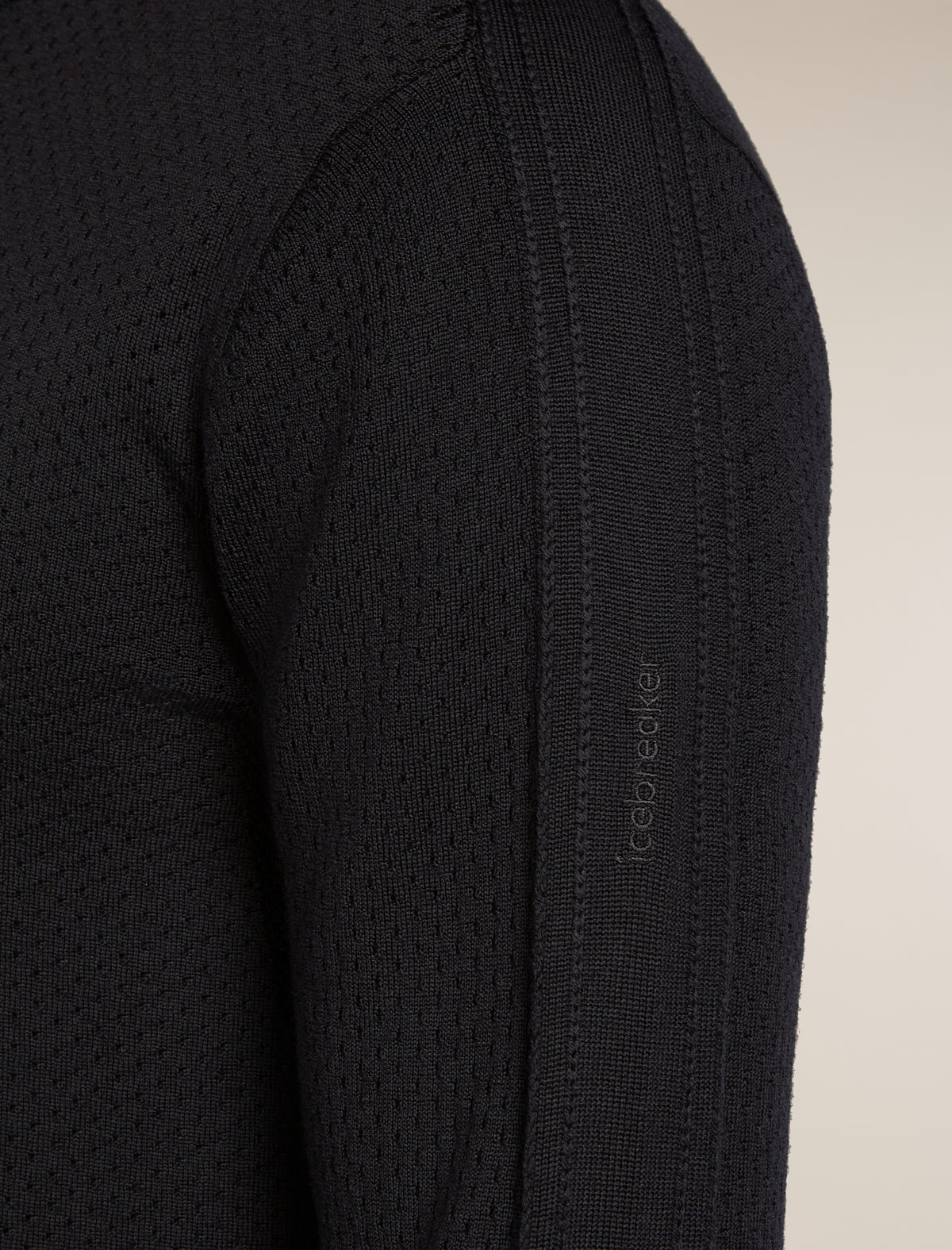 Men’s Merino icebreaker Anniversary Original Long Sleeve Half Zip Top Black - 6