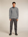 Men’s Merino icebreaker Anniversary Original Long Sleeve Half Zip Top Metro Heather - 3