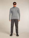 Men’s Merino icebreaker Anniversary Original Long Sleeve Half Zip Top Metro Heather - 4