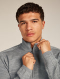 Men’s Merino icebreaker Anniversary Original Long Sleeve Half Zip Top Metro Heather - 6