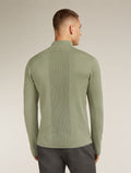 Men’s Merino icebreaker Anniversary Original Long Sleeve Half Zip Top Oil/Black/Silver - 2