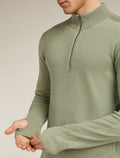 Men’s Merino icebreaker Anniversary Original Long Sleeve Half Zip Top Oil/Black/Silver - 5