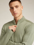 Men’s Merino icebreaker Anniversary Original Long Sleeve Half Zip Top Oil/Black/Silver - 6