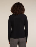 Women’s Merino icebreaker Anniversary Original Long Sleeve Half Zip Top Black - 2