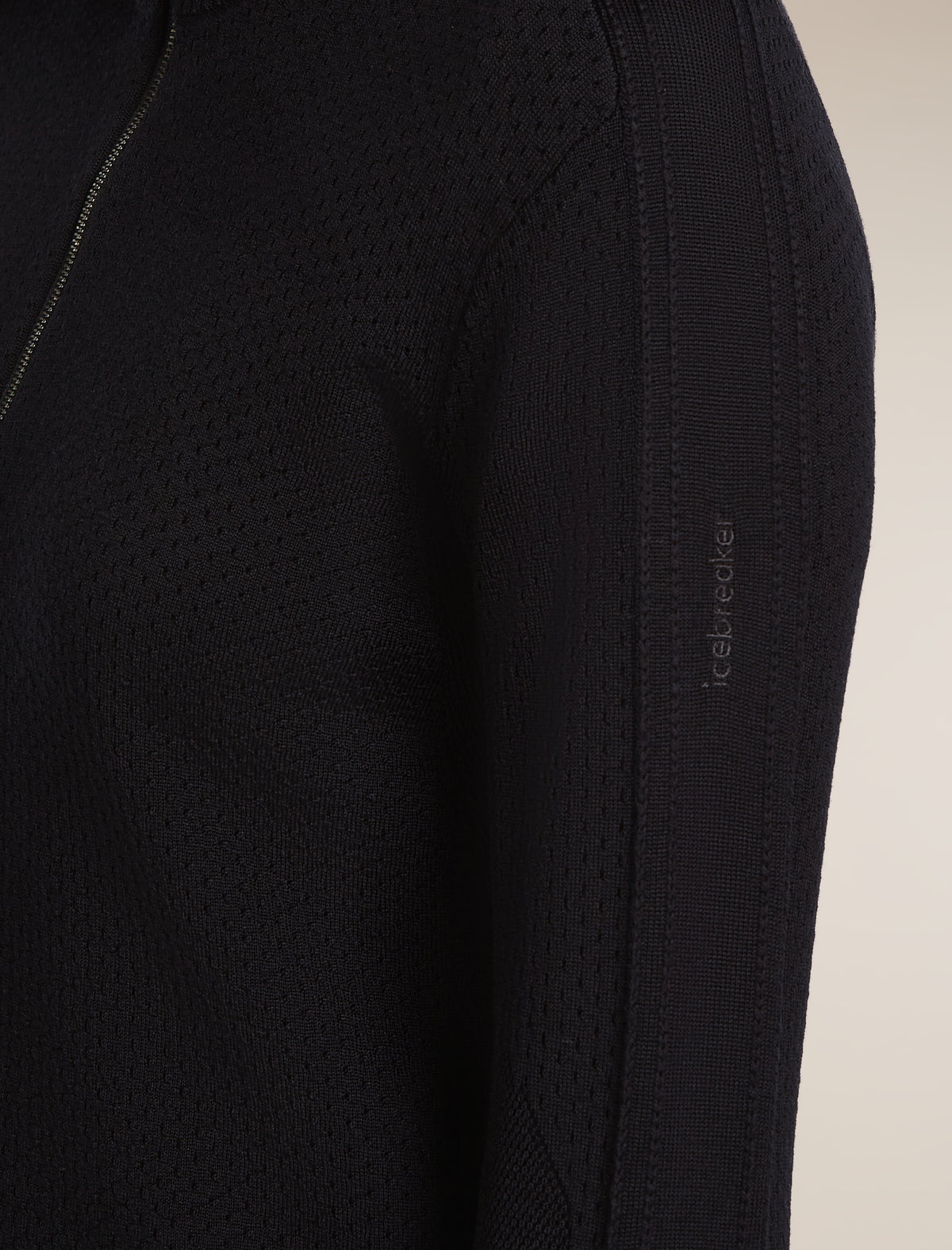 Women’s Merino icebreaker Anniversary Original Long Sleeve Half Zip Top Black - 6