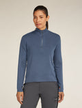 Women’s Merino icebreaker Anniversary Original Long Sleeve Half Zip Top Dawn - 1
