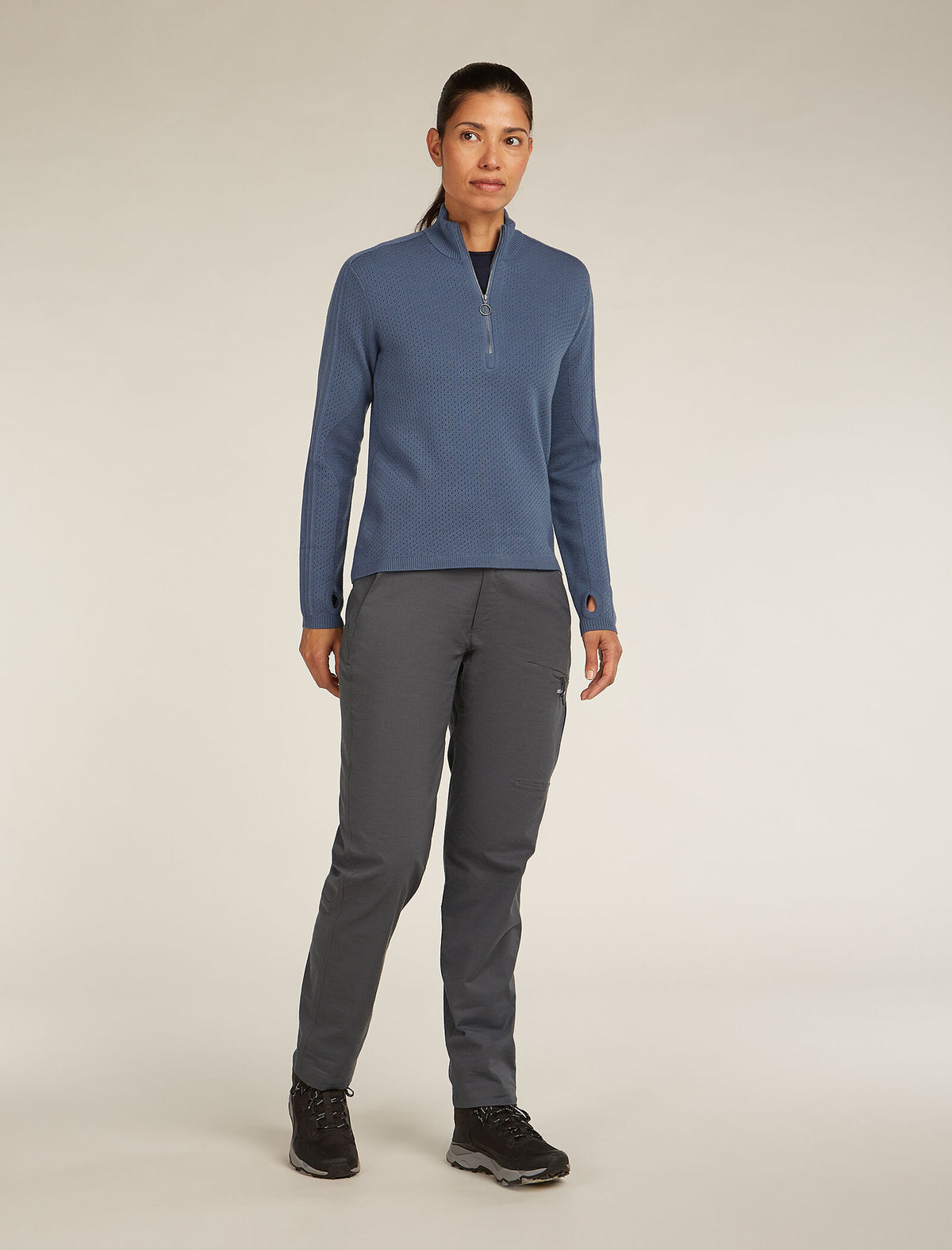 Women’s Merino icebreaker Anniversary Original Long Sleeve Half Zip Top Dawn - 3