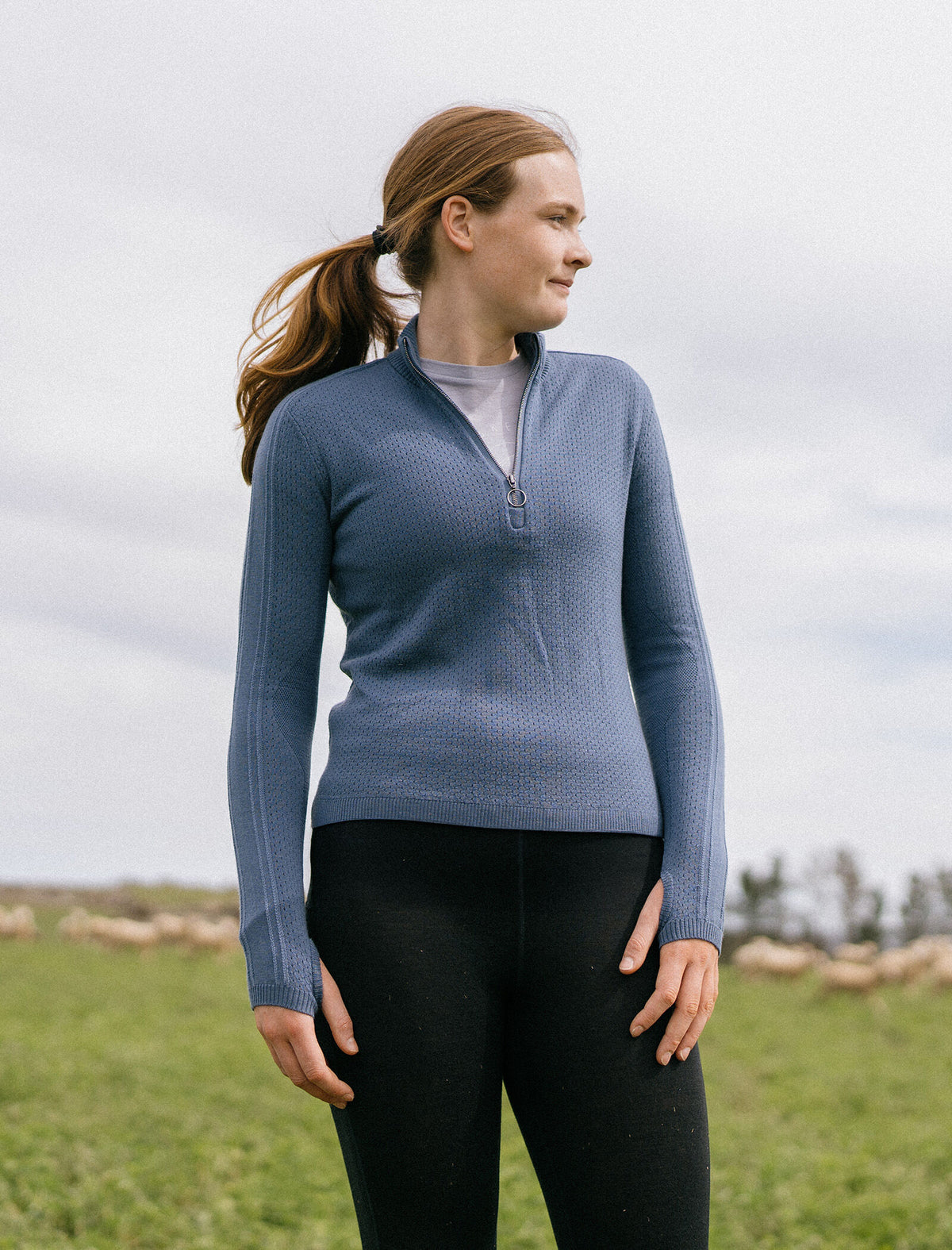 Women’s Merino icebreaker Anniversary Original Long Sleeve Half Zip Top Dawn - 5