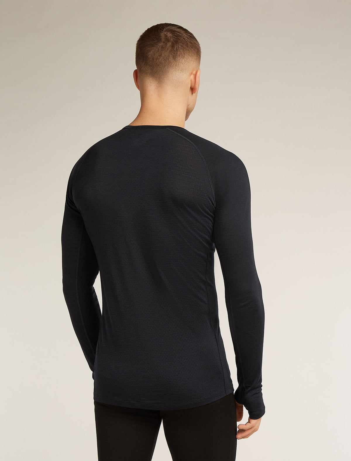 Men’s Merino Blend 125 ZoneKnit™ Long Sleeve Crewe Black - 2