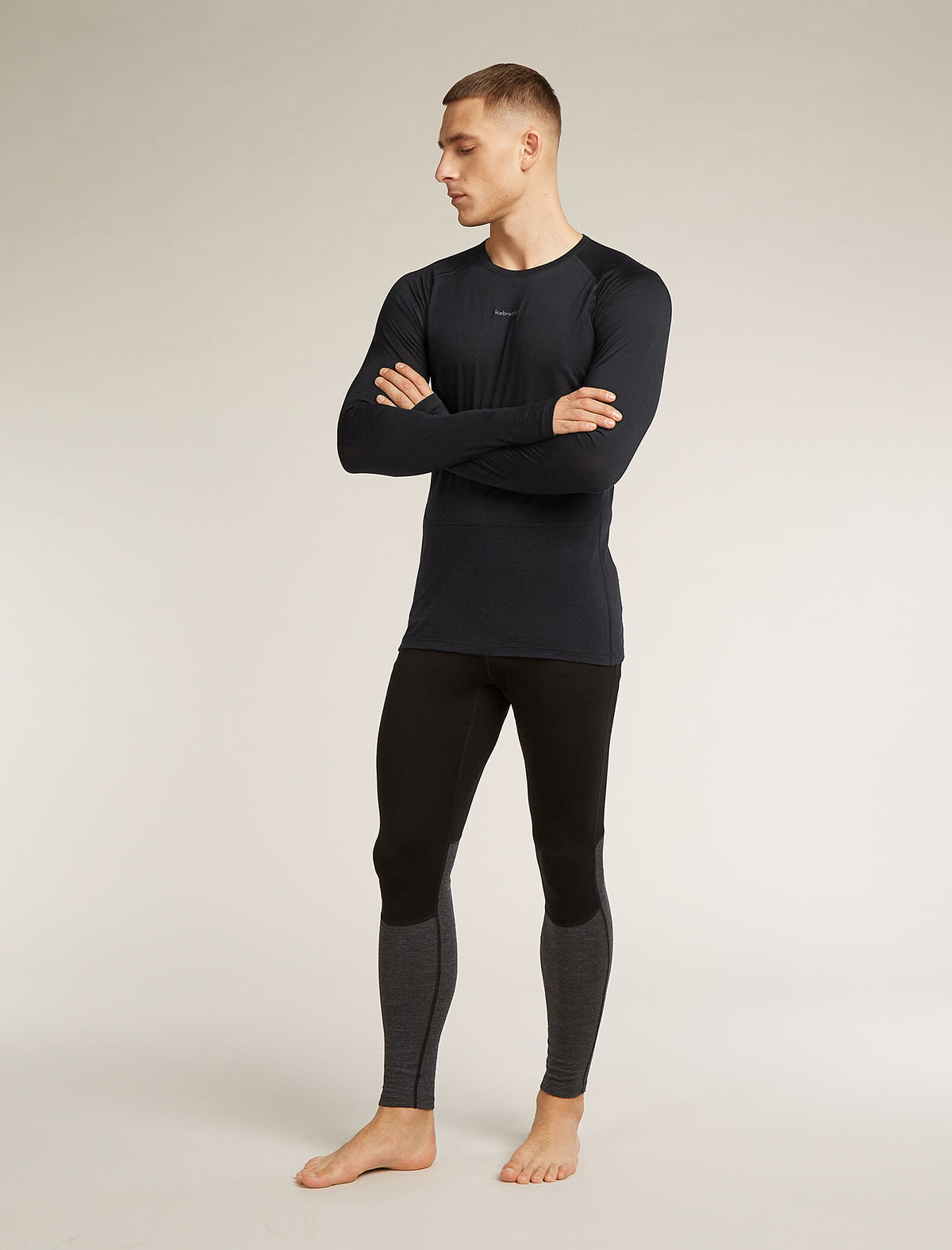 Men’s Merino Blend 125 ZoneKnit™ Long Sleeve Crewe Black - 3